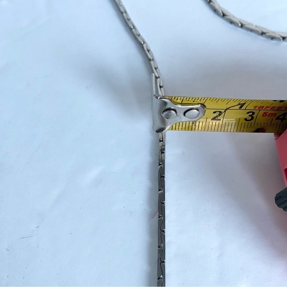 Long Box Chain Silver Tone Necklace Plain Simple Casual Necklace - Picture 7 of 8